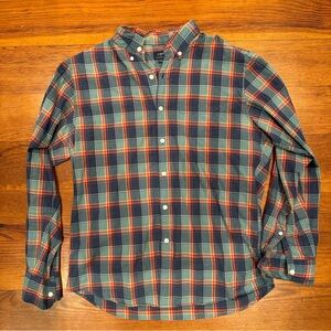 J Crew Heathered Cotton Shirt Mens Medium Button Up Long Sleeve